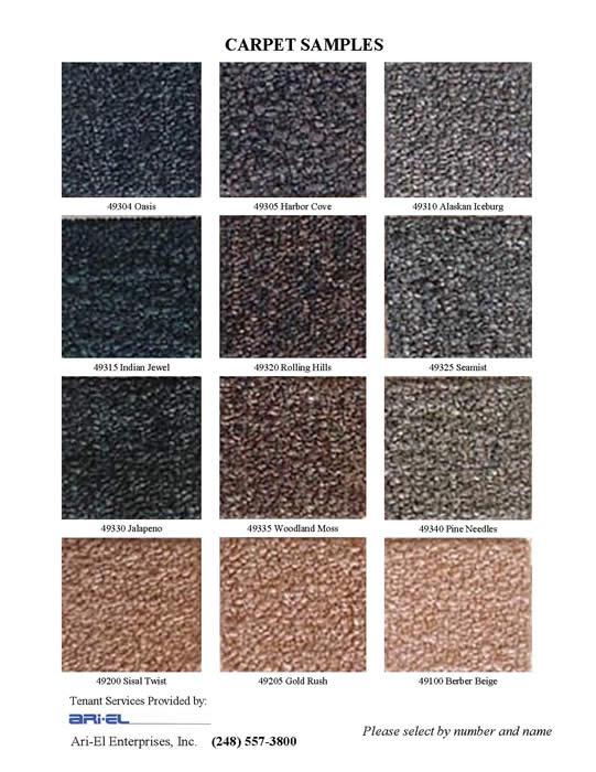 Carpet Colour Samples